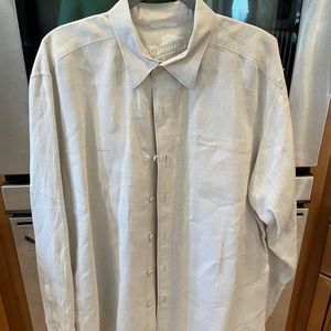 Tommy Bahama XL long sleeve shirt, beige, 100% linen